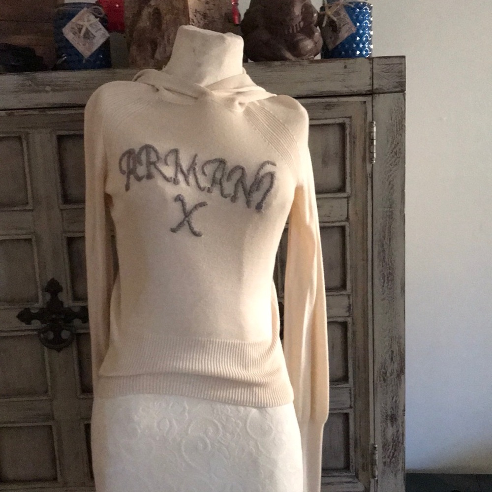 Light cream colored hoodie Armani